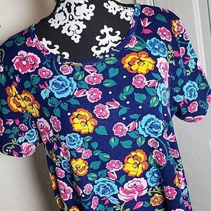 LuLaRoe Carly Hi-low Hem Floral Swing Dress Size Large